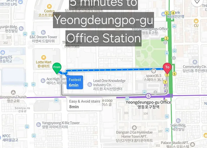 公寓 Yeongdeungpo-gu Office Station Line 2 And Line 5 5 Minutes Away Two-bedroom